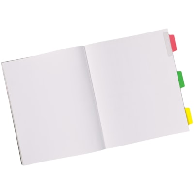 Avery® UltraTabs Repositionable Margin Tabs - 48 Tab(s) - 1" (25.40 mm) Tab Height x 2.50" (63.50 mm) Tab Width - Green Film, Clear Paper, Yellow, Red, Blue Tab(s) - 48 / Pack PK/48  TWO SIDED  WRITABLLE 