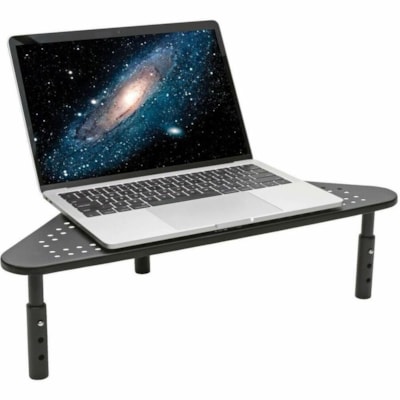 Tripp Lite series Monitor Riser for Desk, 12 x 20 in. - Height Adjustable, Corner, Metal, Black - 44.09 lb (20000 g) Load Capacity - 11.61" (295 mm) Height x 11.61" (295 mm) Width x 19.69" (500 mm) Depth - Desktop, Tabletop, Countertop - Metal - Black  NSTND 