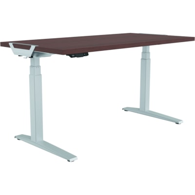 Fellowes High-Pressure Laminate Desktop - Mahogany Rectangle, High Pressure Laminate (HPL) Top - 220 lb (99.79 kg) Capacity - 60" (1524 mm) Table Top Length x 30" (762 mm) Table Top Width x 30" (762 mm) Table Top Depth x 1.1" (28.70 mm) Table Top Thickness - Assembly Required - Mahogany - 1 Each  - Mahogany 