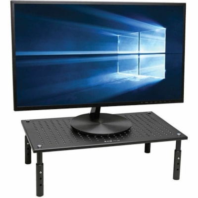 Tripp Lite series Monitor Riser for Desk, 18 x 11 in. - Height Adjustable, Metal, Black - 44.09 lb (20000 g) Load Capacity - 4.30" (109.22 mm) Height x 18.50" (469.90 mm) Width x 11.20" (284.48 mm) Depth - Desktop, Tabletop, Countertop - Metal - Black  CPNT 