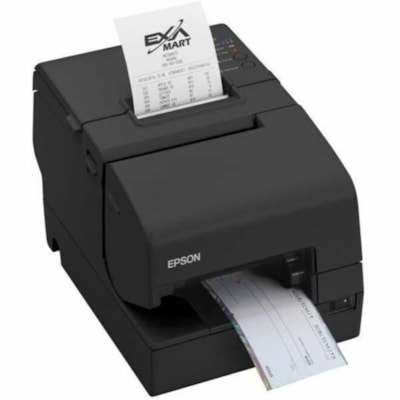 HP TM-H6000V Mobile Direct Thermal Printer - Monochrome - Portable - Receipt Print - USB - With Cutter - Black - 13.78 in/s (350 mm/s) Mono - ESC/POS, ePOS Emulation - Automatic Cutting - For PC R 