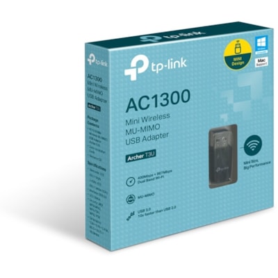 TP-Link T3U IEEE 802.11ac Dual Band Wi-Fi Adapter for Notebook - USB 3.0 - 1.27 Gbit/s - 2.40 GHz ISM - 5 GHz UNII - External PWRLS 
