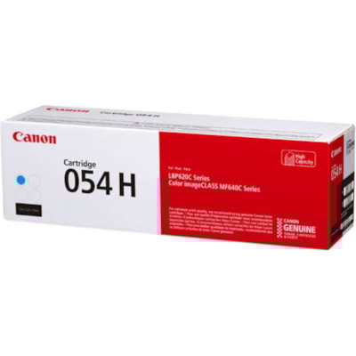Canon 054H Original High Yield Laser Toner Cartridge - Cyan - 1 Pack - 2300 Pages YIELD 