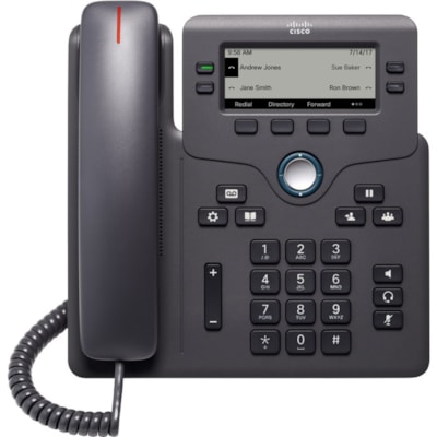 Cisco 6851 IP Phone - Refurbished - Charcoal - 4 x Total Line - VoIP - 2 x Network (RJ-45) - PoE Ports  PERP 