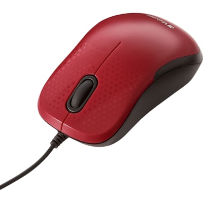Verbatim Silent Corded Optical Mouse - Red - Optical - Cable - Red - USB - Scroll Wheel - 3 Button(s) RED 