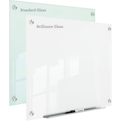 Quartet Magnetic Glass Dry-Erase Board - 36" (914.40 mm) Width x 24" (609.60 mm) Height - Brilliance White Tempered Glass Surface - Rectangle - Horizontal/Vertical - Magnetic - 1 Each WHITE DRY-ERASE BOARD 