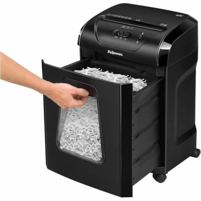 Fellowes Powershred 12C Cross Cut Shredder - Continuous Shredder - Cross Cut - 12 Per Pass - for shredding Staples, Paper, Paper Clip, Junk Mail - 0.2" (3.96 mm) x 1.6" (39.62 mm) Shred Size - P-4 - 1.40 in/s (35.56 mm/s) - 9" (228.60 mm) Throat - 20 Minute Run Time - 18.93 L Wastebin Capacity - Bla Cut Shredder 