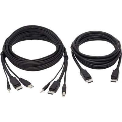 Tripp Lite series KVM Cable - 10 ft (3.05 m) KVM Cable for KVM Switch, Computer, Monitor - First End: 1 x Mini-phone Audio - Male, 1 x DisplayPort 1.2 Digital Audio/Video - Male, 1 x USB 2.0 Type A - Male - Second End: 1 x Mini-phone Audio - Male, 1 x DisplayPort 1.2 Digital Audio/Video - Male, 1 x  Port KVM Cable Kit - DP  USB 3.5 mm Audio (3xM/3x