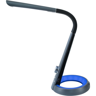 Royal Sovereign LED Desk Lamp with USB and Night Light - RDL-110U - 22" (558.80 mm) Height x 7" (177.80 mm) Width - 8 W LED Bulb - 450 lm Lumens - ABS - Desk Mountable - Black, Titanium Gray - for Desk WITH USB & NIGHTLIGHT BLACK & TITANIUM GREY