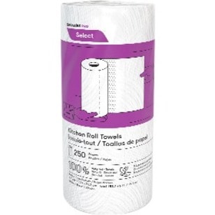Cascades PRO - Essuie-tout Select - 2 Pli - largeur de 8 po (203,20 mm) x longueur de 11 po (279,40 mm) - 250 Feuilles/Rouleau - Blanc - Fibre - 12 / Carton WHITE  250 SHEETS/ROLL 12 ROLLS/CASE 100% RECYCLED
