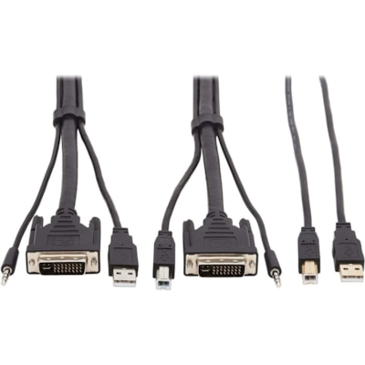 Tripp Lite series P784-006-U KVM Cable - 6 ft (1.83 m) KVM Cable for KVM Switch, Computer, Scanner, Smart Card, Biometric Reader - First End: 1 x 24-pin DVI-I (Dual-Link) Digital Video - Male, 1 x Mini-phone Stereo Audio - Male, 1 x USB 2.0 Type A - Male - Second End: 1 x 24-pin DVI-I (Dual-Link) Di I-I Left Connector - Male Left  Gender - 3.5mm USB-
