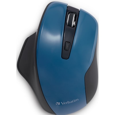 Verbatim Silent Ergonomic Wireless Blue LED Mouse - Dark Teal - Blue LED/Optical - Wireless - Radio Frequency - 2.40 GHz - Dark Teal - USB - 1600 dpi - 6 Button(s) - 1 Each DARK TEAL 