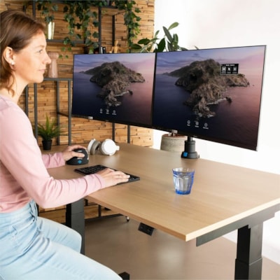 R-Go Caparo 4 Mounting Arm for Monitor - Black - Height Adjustable - 2 Display(s) Supported - 17" to 32" Screen Support - 19.84 lb (9000 g) Load Capacity - 75 x 75, 100 x 100 - VESA Mount Compatible - Aluminum  arm mount fitting screens up to 26 and 6-20lbs ea