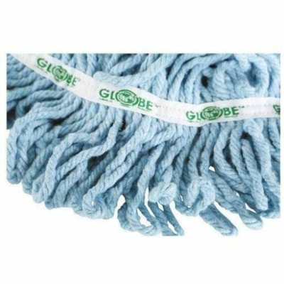 Globe - MOP RFL SYNTH WEB FT 24oz BLUE - largeur de 7 po (177,80 mm) x longueur de 20 po (508 mm) - Extrémités en boucle, Rétréci moins, Ne s'effiloche pas, Bandeau arrière, Anti-enchevêtrement, Résistant aux produits chimiques, Résistantes, Durable,  NARROW BAND BLUE TRUE WEIGHT MOP