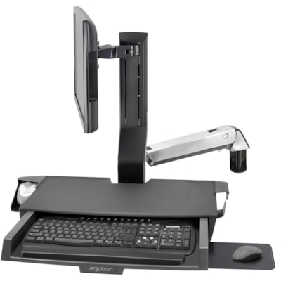 Ergotron StyleView Mounting Arm for Keyboard, Monitor, Bar Code Scanner, Mouse, Wrist Rest - Polished Aluminum - 1 Display(s) Supported - 24" Screen Support - 32 lb (14514.96 g) Load Capacity - 75 x 75, 100 x 100 - Aluminum, Plastic ksurface & Pan (polished alumi num)