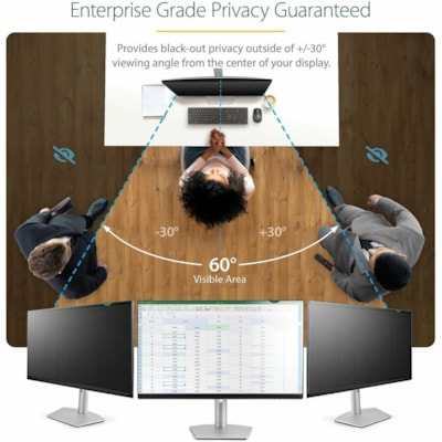 StarTech.com Monitor Privacy Screen for 24" Display - Widescreen Computer Monitor Security Filter - Blue Light Reducing Screen Protector - 24 in widescreen monitor privacy screen for security outside +/-30 degree viewing angle to keep data confidential - 2 mount options w/ adhesive strips - Anti-gla  ACCS 