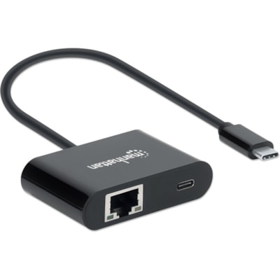 Manhattan USB-C to Gigabit Network Adapter With Power Delivery Port - USB 3.2 (Gen 1) Type C - 1 Port(s) - 1 - Twisted Pair - 10/100/1000Base-T - Portable work Adapter with Power Delive ry Port Gigabit (10/