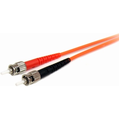 StarTech.com 1m Fiber Optic Cable - Multimode Duplex 62.5/125 LSZH Fiber Jumper Cord - LC/ST - Connect fiber network devices for high-speed transfers with LSZH rated cable - 1m LC/ST Fiber Optic Cable - 1 m LC to ST Fiber Patch Cable - 1 meter LC to ST Fiber Cable - Multimode Duplex 62.5/125 - LSZH  for high-speed transfers with LSZH rated cable - 1