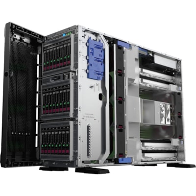 HPE ProLiant ML350 G10 4U Tower Server - 1 Xeon Silver 4210R 2.40 GHz - 16 GB RAM - Serial ATA/600, 12Gb/s SAS Controller - 2 Processor Support - 1.50 TB RAM Support - DDR4 SDRAM - Up to 16 MB Graphic Card - Gigabit Ethernet - 8 x SFF Bay(s) - Hot Swappable Bays - 1 x 800 W Svr 