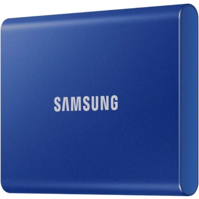 Samsung T7 MU-PC2T0H/AM 2 TB Portable Solid State Drive - External - PCI Express NVMe - Indigo Blue - Gaming Console, Desktop PC, Smartphone, Tablet Device Supported - USB 3.2 (Gen 2) Type C - 1050 MB/s Maximum Read Transfer Rate - 256-bit Encryption Standard - 3 Year Warranty PRTBL SSD-BLU 