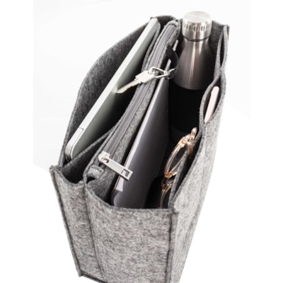 bugatti Carrying Case (Tote) for 14" Notebook, Tablet, Bottle, Accessories - Black - Vegan Leather Body - 14.75" (374.65 mm) Height x 13.75" (349.25 mm) Width x 5.75" (146.05 mm) Depth - 1 Each BLACK  VEGAN LEATHER FITS MOST 14.1" LAPTOP