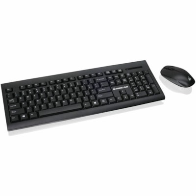 IOGEAR Long range wireless keyboard and mouse combo - USB Wireless RF - 104 Key - Black - USB Wireless RF Mouse - Black - AAA, AA - Compatible with Computer for Windows, Mac OS - 1  
