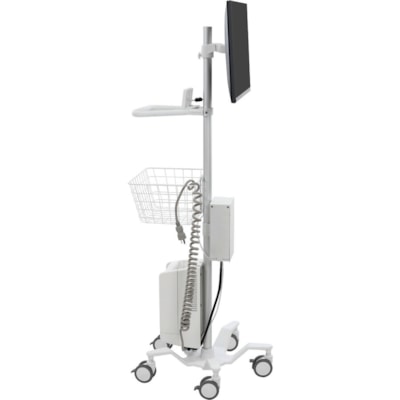 Ergotron - Multipurpose Cart StyleView - 15 lb (6803,89 g) Capacité - 5 Roulette - largeur de 23,8 po (603,25 mm) x profondeur de 23,8 po (603,25 mm) - Blanc brillant  