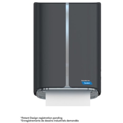 Cascades - Distributeur de serviettes en papier Tandem+ - Dispenser Gris Rouleau - hauteur de 16,62 po (422,15 mm) x largeur de 11,50 po (292,10 mm) - Acrylonitrile butadiène styrène (ABS) - Résistants, Résistant au brouillage, Sans contact, Automatique - 1 Carton MECHANICAL NO TOUCH DISP GRIS FONCé