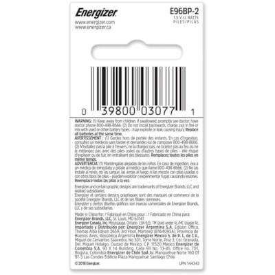 Energizer AAAA Batteries - For Multipurpose - AAAA - 595 mAh - 1.5 V DC - 2 / Pack 1.5V 