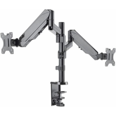 Manhattan 461597 Desk Mount for Curved Screen Display, Flat Panel Display - 2 Display(s) Supported - 32" Screen Support - 35.27 lb (16000 g) Load Capacity - 75 x 75, 100 x 100  Dual Monitor Mount Two Gas-Sp ring Jointed Arms  S