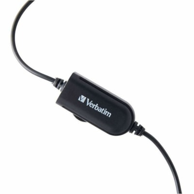 Verbatim Mono Headset with Microphone and In-Line Remote - Mono - Mini-phone (3.5mm) - Wired - 32 Ohm - 20 Hz to 20 kHz - Over-the-head - Monaural - Circumaural - 5.2 ft (1.60 m) Cable - Omni-directional Microphone WIRED W/IN-LINE REMOTE 3.5MM AUDIO JACK