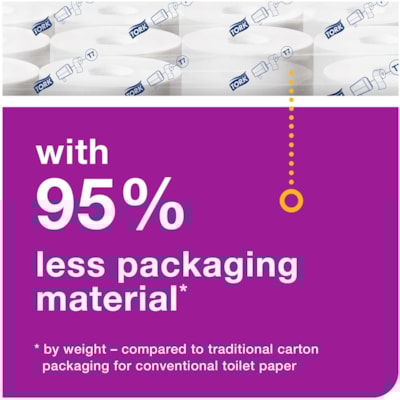 TORK Advanced Coreless High Capacity Bath Tissue - 2 Ply4" (101.60 mm) Length - 1000 Sheets/Roll - 4.75" (120.65 mm) Roll Diameter - White - 36 / Carton 2-PLY WHT 1000-SHT CORELESS 