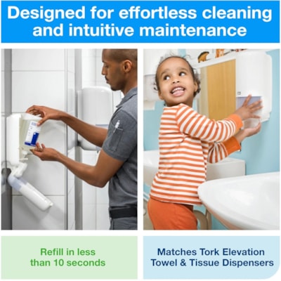 TORK - Distributeur de savon moussant 571608 - Automatique - Sans contact - Noir - 1 chaque SOAP OR SANITIZER REFILLS 