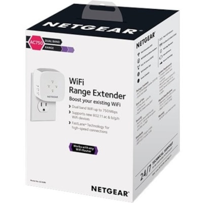 Netgear EX2800 Dual Band IEEE 802.11 a/b/g/n/ac 750 Mbit/s Wireless Range Extender - 2.40 GHz, 5 GHz - Internal - Plug-in  ACCS 