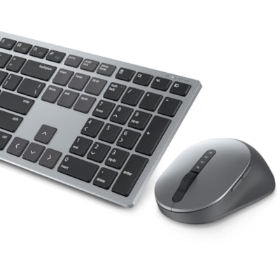 Dell Premier KM7321W Keyboard & Mouse - USB Scissors Wireless Bluetooth/RF 5.0 2.40 GHz Keyboard - Titan Gray - USB Wireless Bluetooth/RF Mouse - Optical - 1600 dpi - Titan Gray - Volume Control, Mute Hot Key(s) - AA  WRLS 