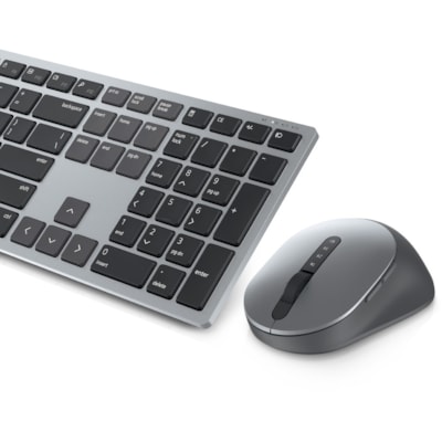 Dell Premier KM7321W Keyboard & Mouse - Scissors Wireless Bluetooth/RF 5.0 2.40 GHz Keyboard - French (Canada) - Titan Gray - Wireless Bluetooth/RF Mouse - Optical - 1600 dpi - Titan Gray - Volume Down, Mute, Volume Up, Multimedia Hot Key(s) - AA  WRLS 