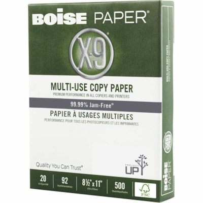 X-9 Copy & Multipurpose Paper - 92 Brightness - Letter - 8 1/2" x 11" - 20 lb (9071.85 g) Basis Weight - Smooth - Elemental Chlorine-free, Jam-free - Bright White - 500 Sheet 92 BRIGHT  20LB  8 1/2X11 