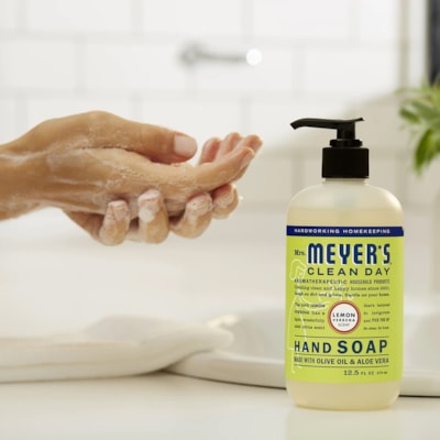 Mrs. Meyer's Lemon Verbena Liquid Hand Soap - Lemon Verbena Scent - 370 mL - Dirt Remover, Grime Remover - Hand - Moisturizing - Refillable, Non-drying, Cruelty-free 370 ML 