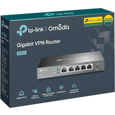TP-Link - Routeur sans fil Omada ER605 Ethernet - 4 x Port réseau - 1 x Port Broadbandband - Gigabit Ethernet - VPN compatible - Bureau  