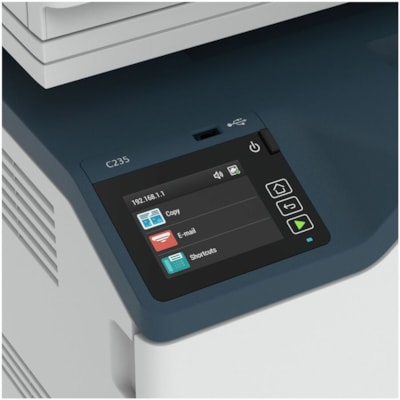 C235/DNI Multifunction Colour Laser Printer - Copier/Fax/Printer/Scanner - 22 ppm Mono/24 ppm Color Print - 600 x 600 dpi Print - Automatic Duplex Print - Up to 30000 Pages Monthly - 251 sheets Input - Color Scanner - 600 x 600 dpi Optical Scan - Fast Ethernet - Wireless LAN - Apple AirPrint, Chrome  PRNT 