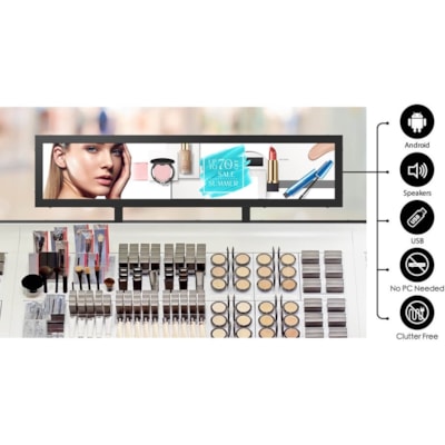 BenQ 28" Smart Stretched Display - BH2801 - 28" (711.20 mm) LCD - In-plane Switching (IPS) Technology Cortex A53 - 2 GB - 1920 x 360 - Edge LED - 1000 cd/m² - HDMI - USB - SerialEthernet - Android 6.0 Marshmallow  MNTR 