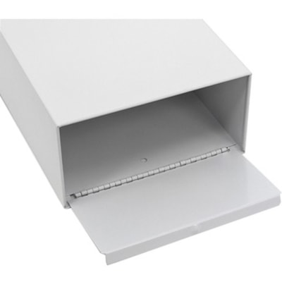 Hospeco Waste Receptacle, White (ND-1W) - Wall Mountable, Hinged - 4" (101.60 mm) Height x 11" (279.40 mm) Width x 8" (203.20 mm) Depth - Metal - White - 1 Each WHITE METAL  SURFACE MOUNTED 