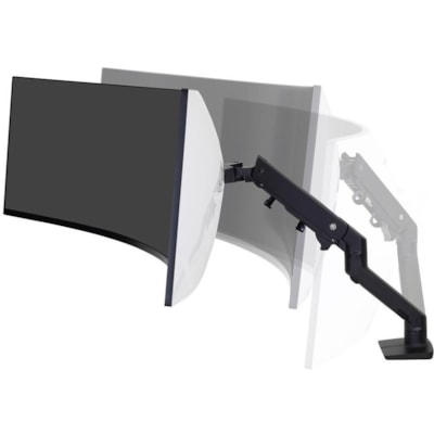 Ergotron Desk Mount for Monitor, Curved Screen Display - Matte Black - Height Adjustable - 49" Screen Support - 42 lb (19050.88 g) Load Capacity - 100 x 100, 75 x 75 ITH HD PIVOT  MATTE BLACK 