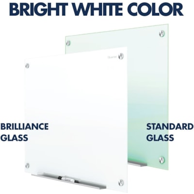 Quartet - Quartet® Tableaux en verre Brilliance effaçable à sec magnétique, 48po x 48po - largeur de 48 po (1219,20 mm) x hauteur de 48 po (1219,20 mm) - Surface En verre trempé - Carré - Horizontale/Verticale - Magnétique - 1 / emballage À SEC BRILLIANCE 4 PI X 4 PI - BLANC