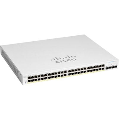 Cisco Business CBS220-48T-4X Ethernet Switch - 48 Ports - Manageable - 2 Layer Supported - Modular - 41.20 W Power Consumption - Optical Fiber, Twisted Pair - Rack-mountable - 3 Year Limited Warranty SFP 