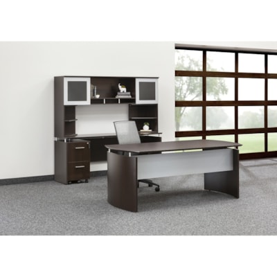 Safco - Étagère en coin Medina, moka, 15 po L x 15 po P x 20 po H - 2 Étagère(s) - Biseauté Bord - Tissu: Panneau de fibres à densité moyenne (MDF), Stratifié - Finition: Moka MAYLINE MOKA