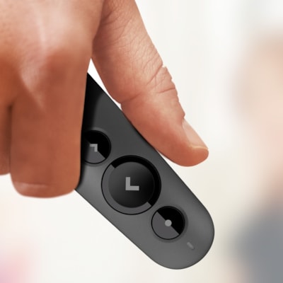 Logitech R500s Laser Presentation Remote - Laser - Wireless - Bluetooth - 2.40 GHz - Graphite, Black - USB - 3 Button(s) on Remote Graphite 