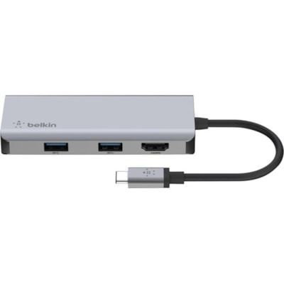 Station d'accueil Connect USB Type C pour Notebook - Lecteur de carte mémoire - SD, microSD - Portable Belkin - pour Notebook - Lecteur de carte mémoire - SD, microSD - USB Type C - 4K - 3840 x 2160 - 3 x Ports USB - 2 x Ports USB Type-A - USB Type-A - 1 x Ports USB Type-C - USB Type-C  