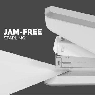 Fellowes LX840 Half Strip EasyPress Stapler White - Holds Upto 105 Staple - Half Strip - White - Metal - 1 Each HALF STRIP  EFFORTLESS STAPLER 25 SHEET CAPACITY  WHITE