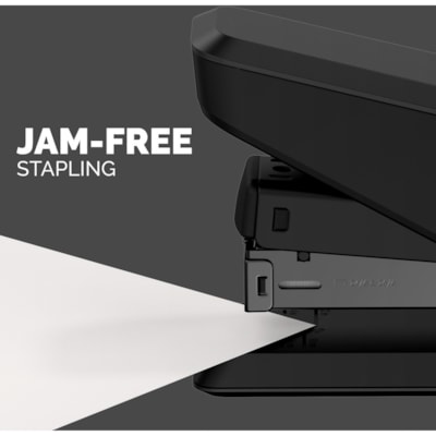 Fellowes LX840 Half Strip EasyPress Stapler - Black - Holds Upto 105 Staple - Half Strip - Black - 1 Each HALF STRIP  EFFORTLESS STAPLER 25 SHEET CAPACITY  BLACK